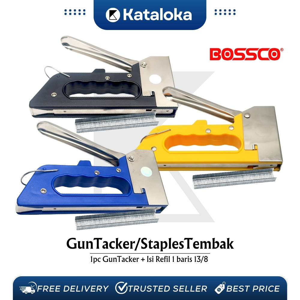 

Staples Tembak Gun Tacker BOSSCO plastik + Isi atau Refil 13/8 Stapler Staples | Stepler Tembak BOSSCO | Stepler Gun BOSSCO | Stapler Tembak JEDI | Stapler Gun JEDI