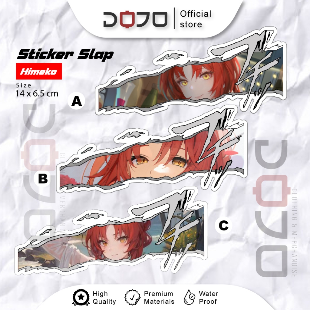 

Sticker VINYL Honkai Impact 3rd Himeko motor mobil notebook binder laptop pc gaming JDM slap eyes murah