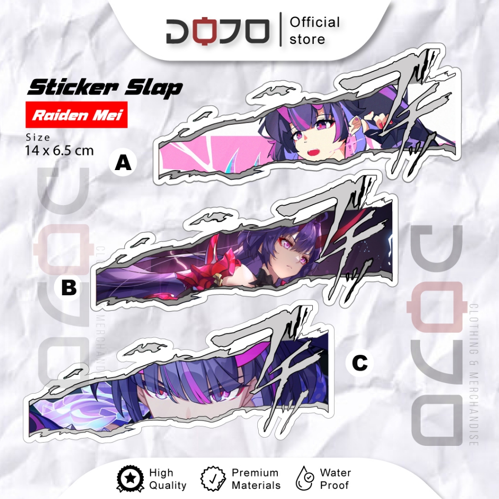 

Sticker VINYL Honkai Impact 3rd Raiden mei motor mobil notebook binder laptop pc gaming JDM slap eyes murah