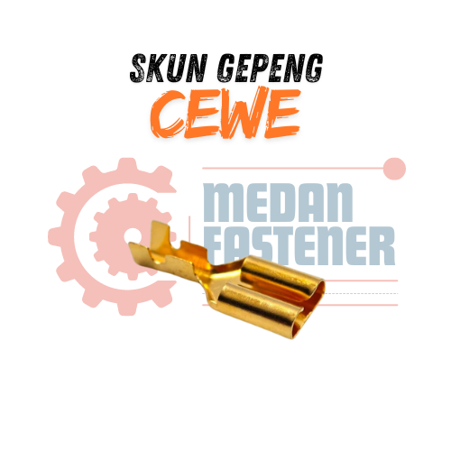 Konektor Terminal Kabel Skun Gepeng Besar Cewe 6.3 Karet Kondom