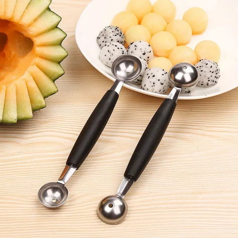 Alat Kerokan Buah 2 Sisi Bulat / Cocktail Cetakan Bulat / Cocktail Buah Fruit Baller 2 sisi Bulat wa