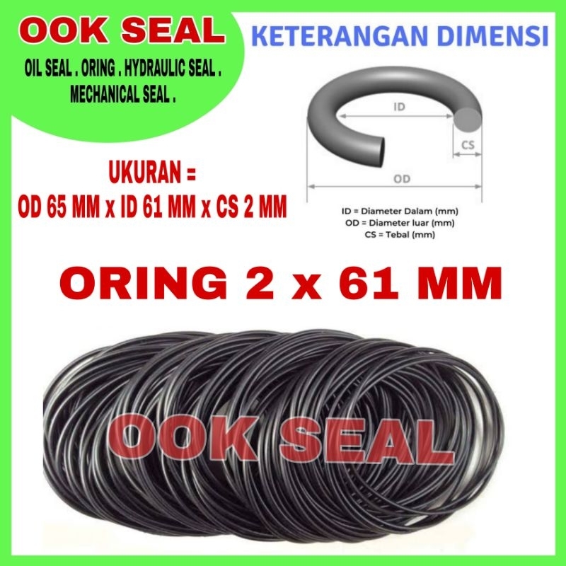 Oring 2 x 61 mm / oring 2mm x 61mm x 65mm / oring nbr / oring silicon / oring vtn / oring fkm / orin