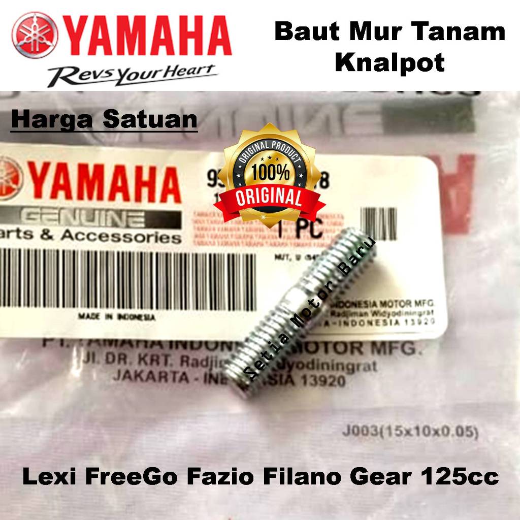 Baut Bolt Mur Tanam Knalpot Fazio Filano Freego Lexi Gear 125cc Ori Asli Yamaha