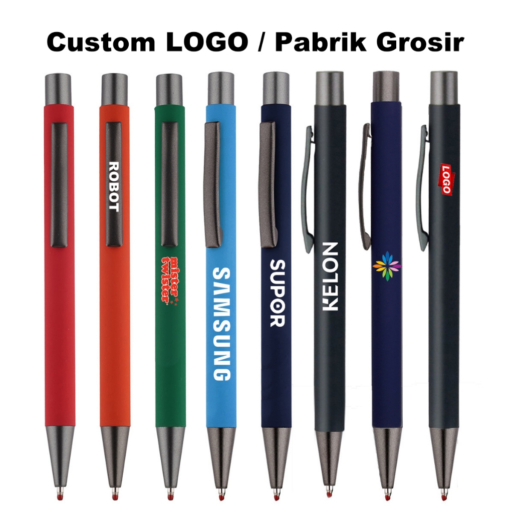

Pulpen Custom logo Aluminium Gel Pene Retractable bolpoin custom Bisnis Grosir