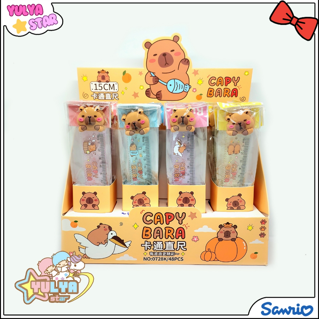 

Penggaris 15cm lucu motif Capybara / Penggaris capybara lucu