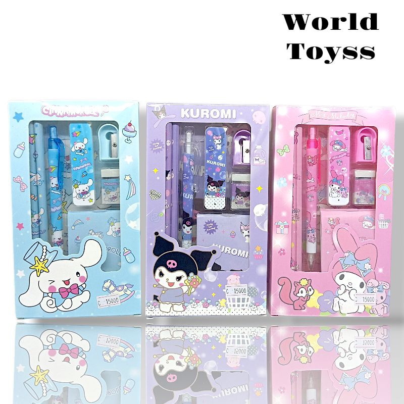 

Paket Lengkap Peralatan Sekolah Set 7 in Kuromi Sanrio Chinamorol Alat tulis Anak