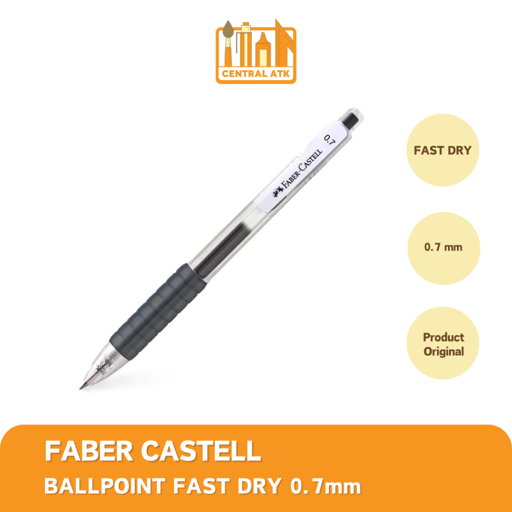 

Faber Castell - Pulpen Gel Fast Dry Gel 0.7 mm Warna Hitam