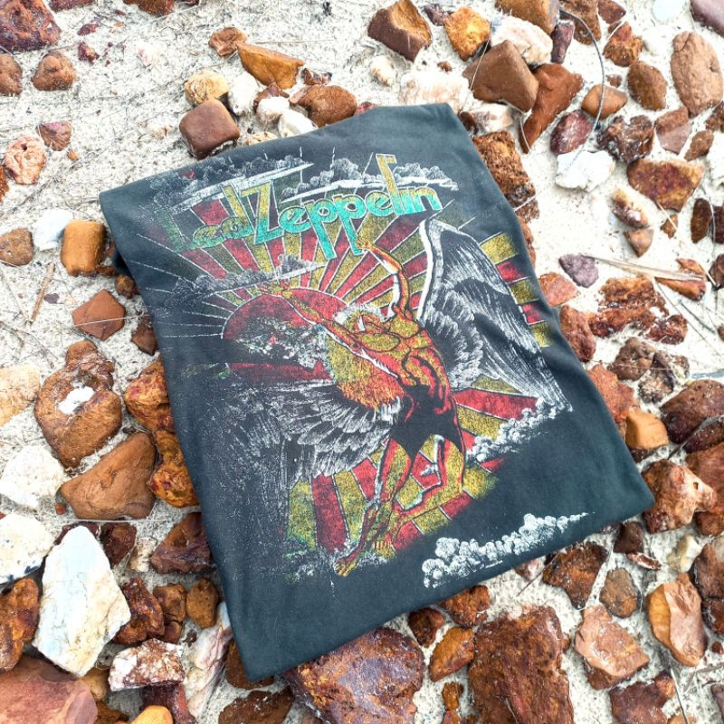 Baju Vintage Led Zeppelin 1973 Thailand Bootleg band second original bekas murah ori pria wanita