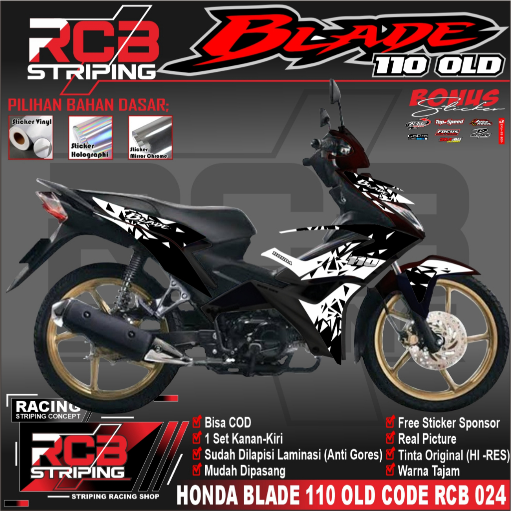 COD Sticker Striping Variasi Blade 110 OLD - Sticker Striping MotorVariasi Blade 110 RCB 024