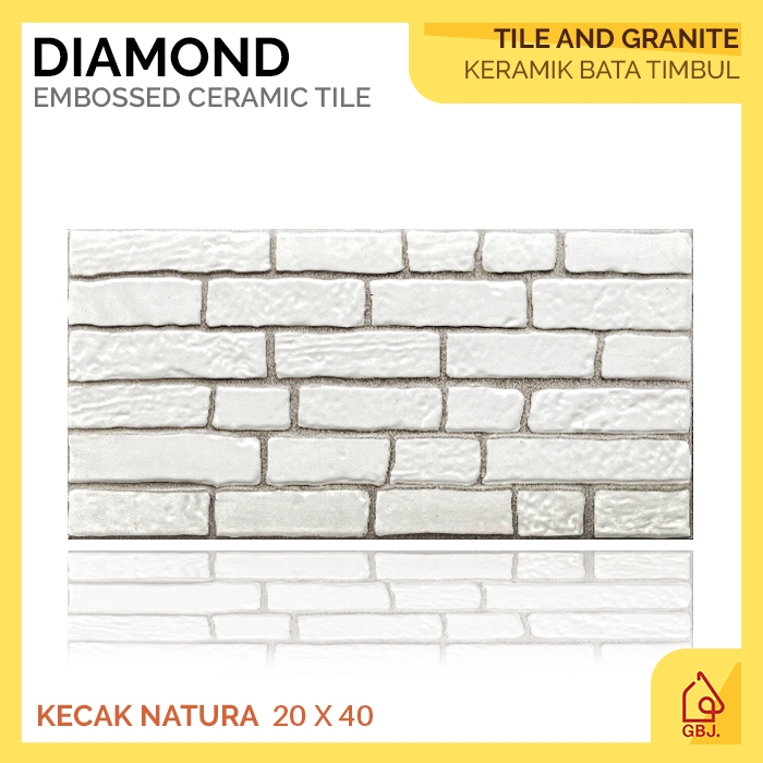 KERAMIK DIAMOND 20 X 40 KECAK NATURA / KERAMIK DINDING BATA PUTIH TIMBUL