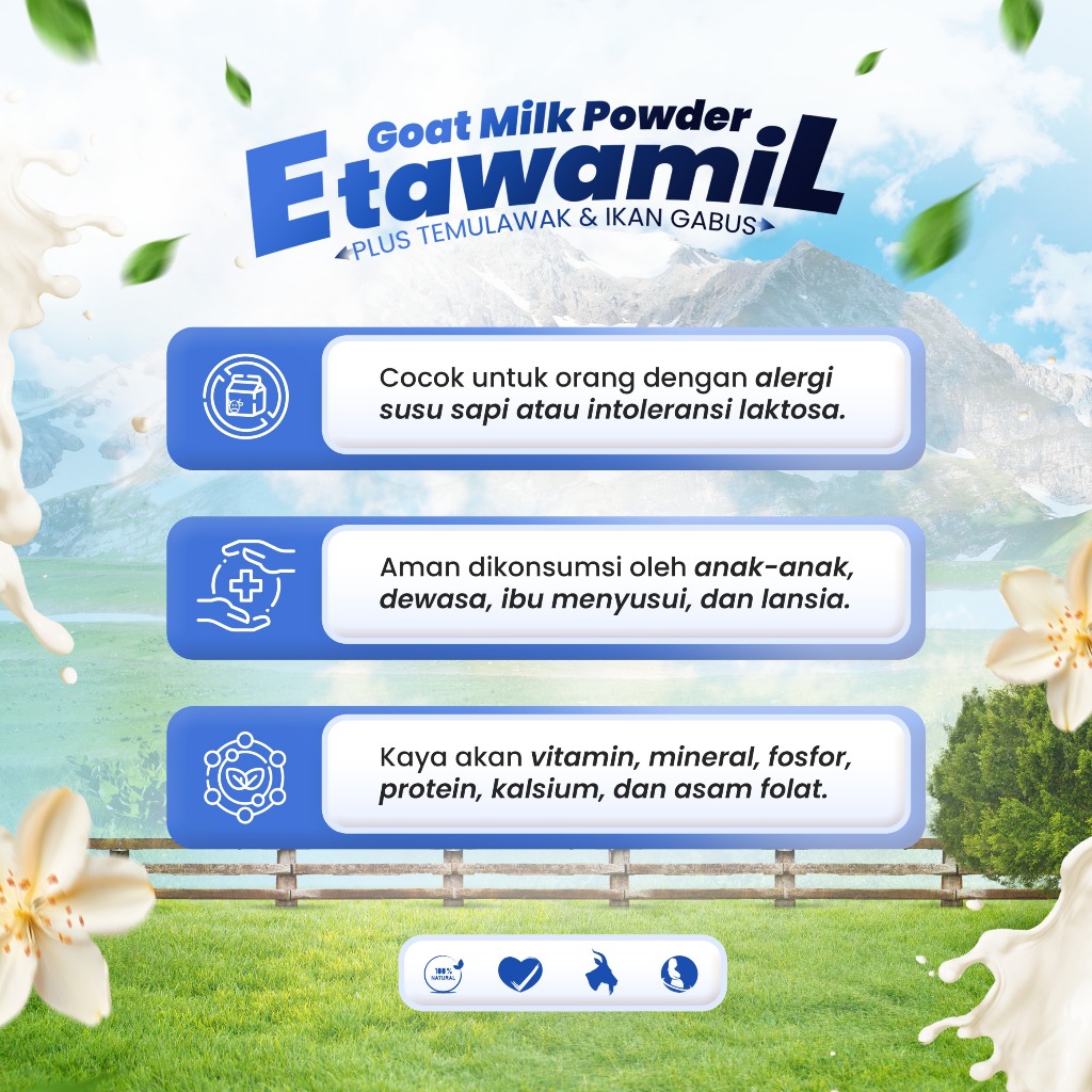 

DA Etawamil Weht Gain - Susu Gemuk Penambah Berat Badan & Nafsu Makan Halal BPOM 1 Gram 1 KG
