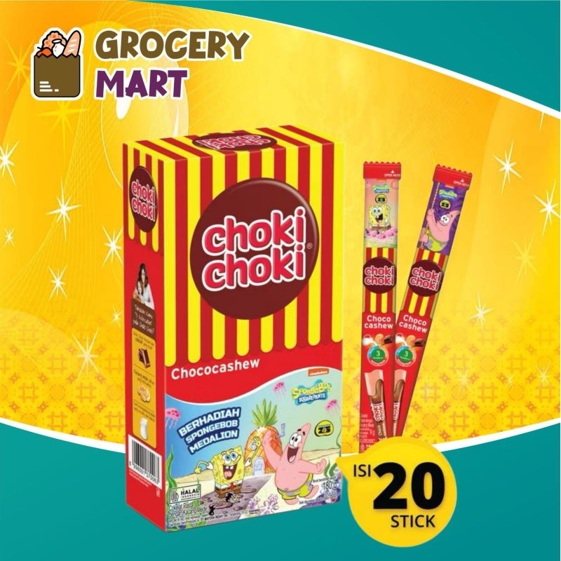 

(BOX) CHOKI CHOKI Chococashew Berhadiah Cokelat Pasta 180gr Isi 20Pcs