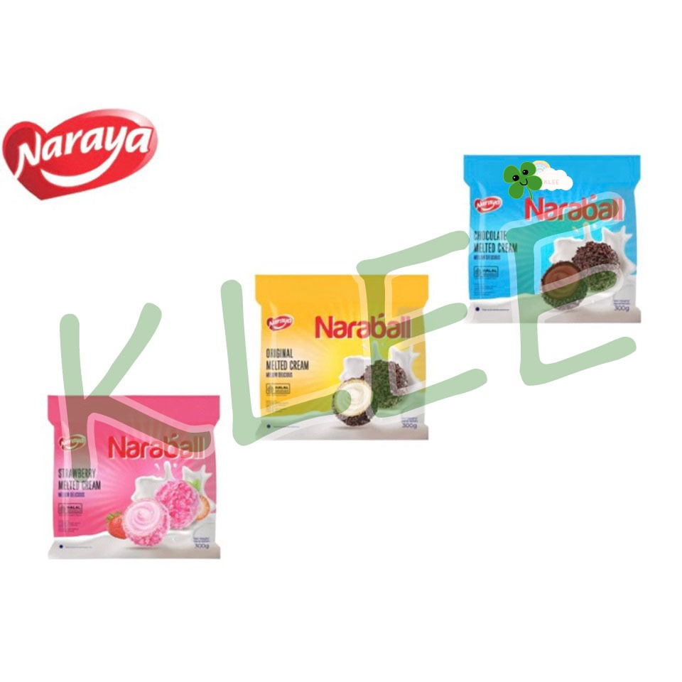 

QH Naraya NARABALL Biscuit Wafer Ball Original Chocolate Strawberry Pandan Melted Cream - Wafer