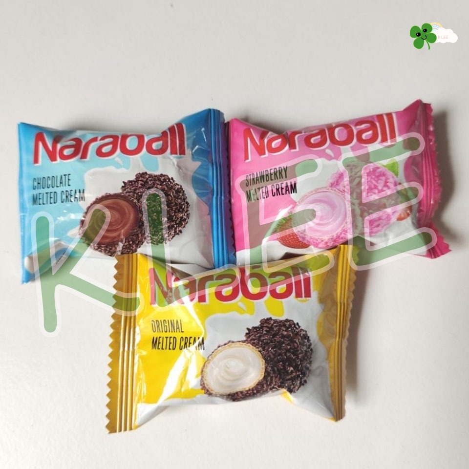 

[1 PCS] ECER Naraya NARABALL Biscuit Wafer Ball Original Chocolate Strawberry Pandan Melted Cream - Wafer Salut Cookies Mellow Delicious Rasa Original Cokelat Vanilla Stroberi Pandan - Biskuit Wafer Salut Kukis isi Krim