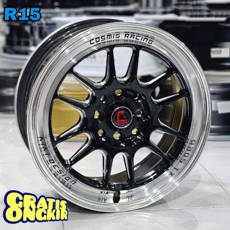 BONUS PENTIL velg mobil racing R15 COSMIS XT velg mobil ring 15 velg racing mobil import termurah be