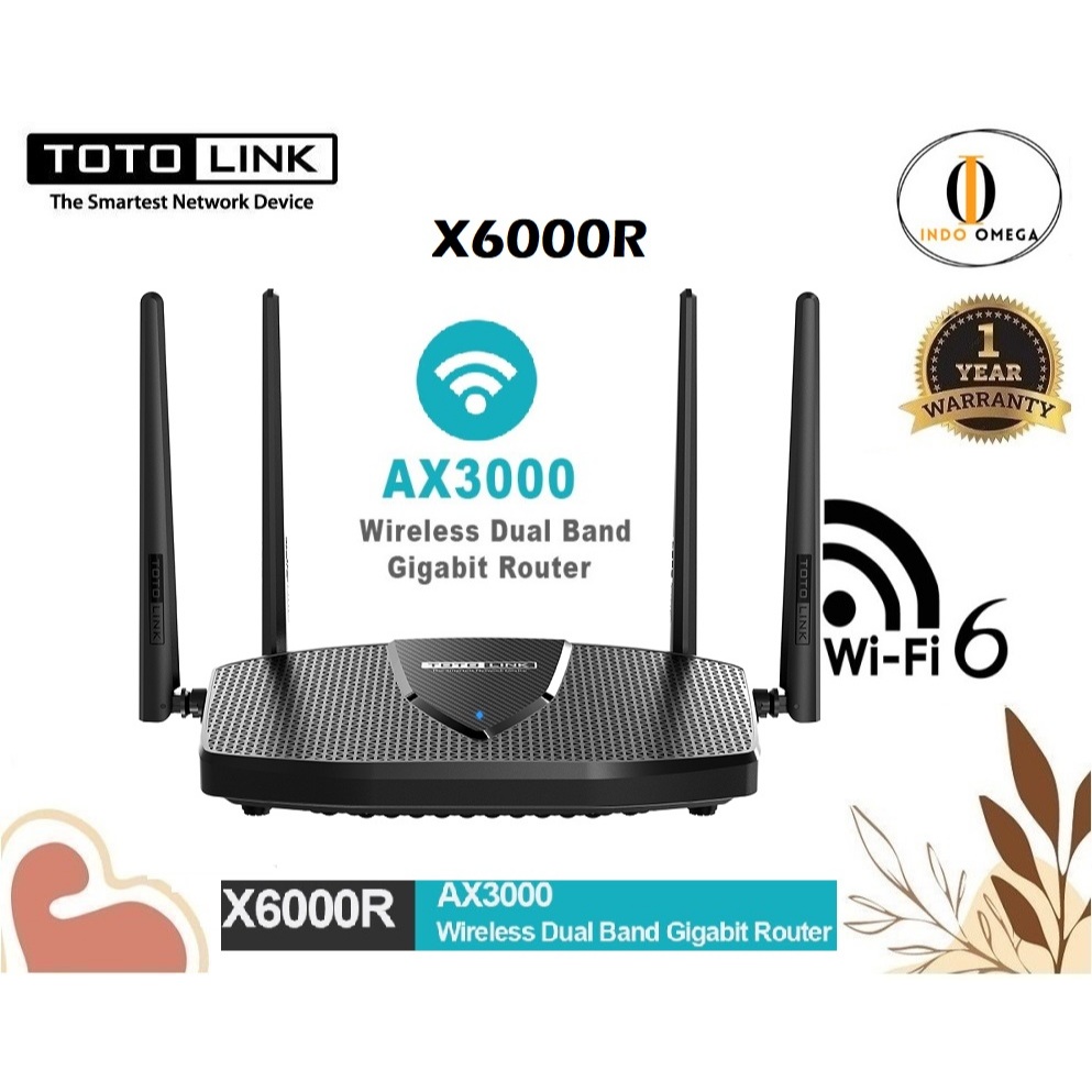 TOTOLINK X6000R Wireless DualBand Gigabit AX3000 Wi-Fi 6 Router