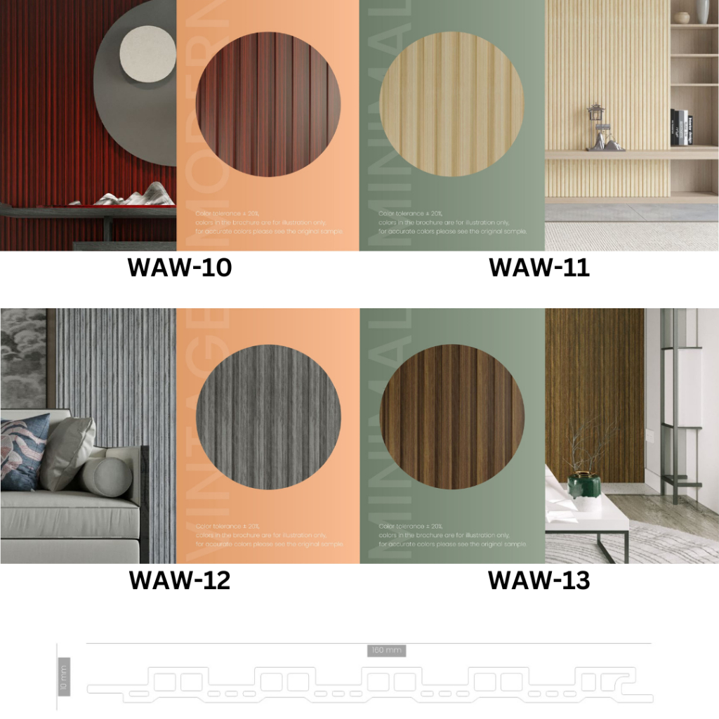 PLASWOOD wa series wpc wallpanel indoor / wood panel dekorasi dinding panjang 3m & 4m