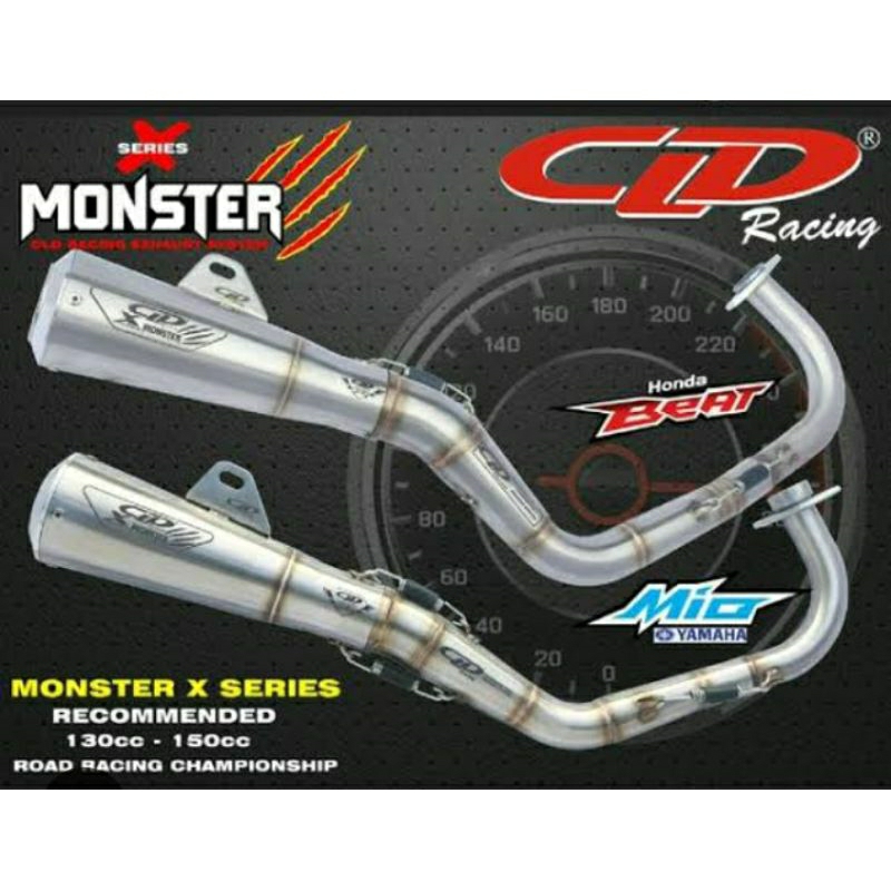 knlpot cld recing monster x beat,scoopy,mio j,mio