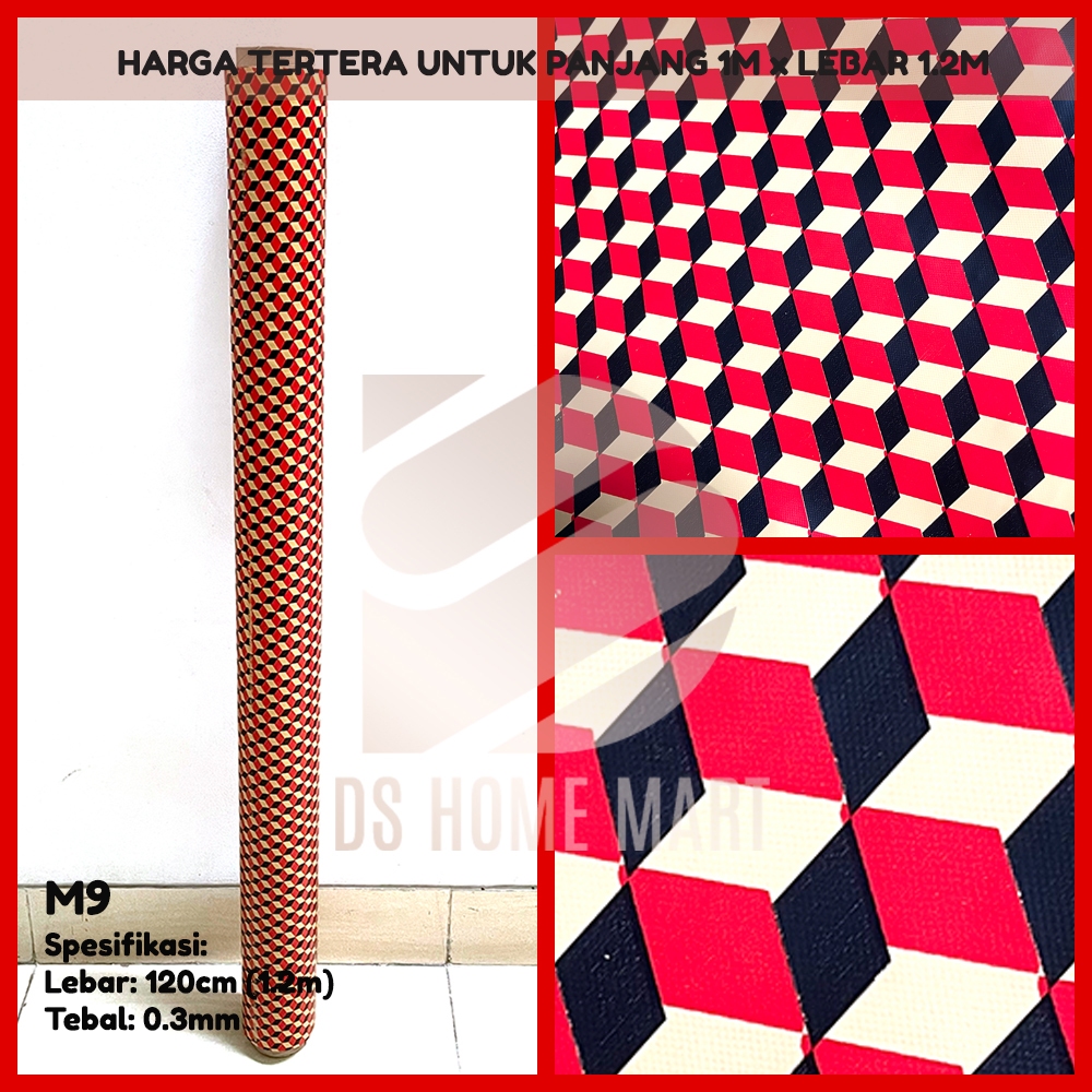 M9 - PER METER Karpet Lantai Tikar Plastik Vinyl METERAN dengan Lebar 1.2m