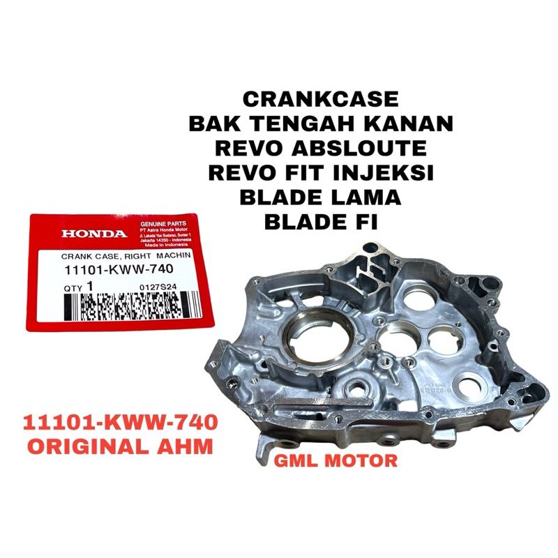 CRANK CASE BAK TENGAH KANAN REVO ABSOLUTE REVO FIT FI INJEKSI BLADE LAMA BLADE NEW FI ORIGINAL AHM 1
