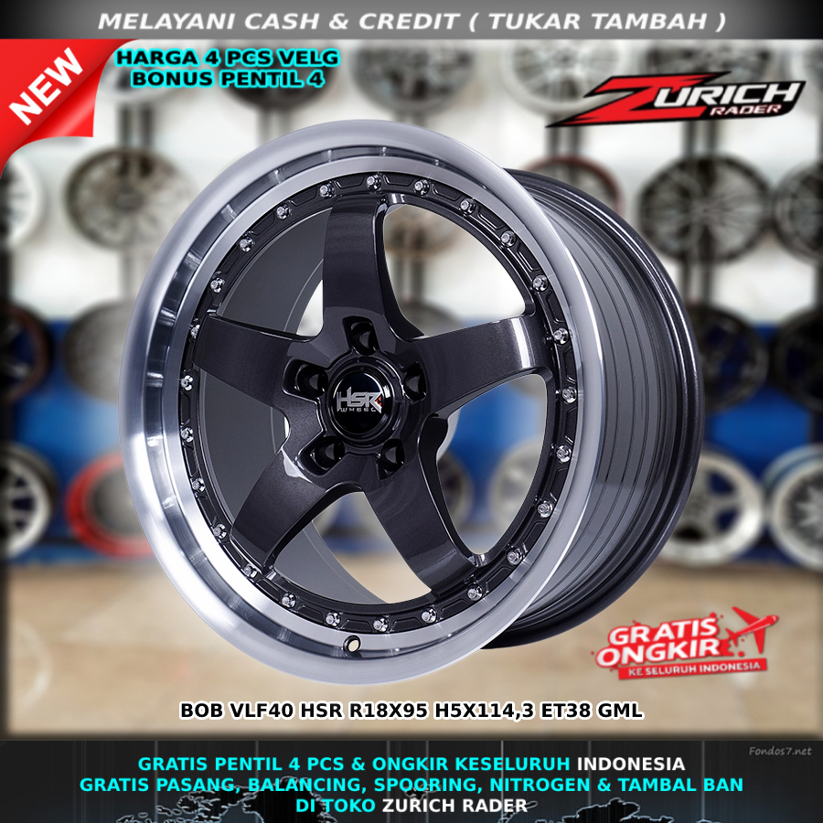 Velg Mobil Hsr Bob Ring 18 Untuk Almaz Innova Camry Civic Turbo R18 Pelek Work Meister