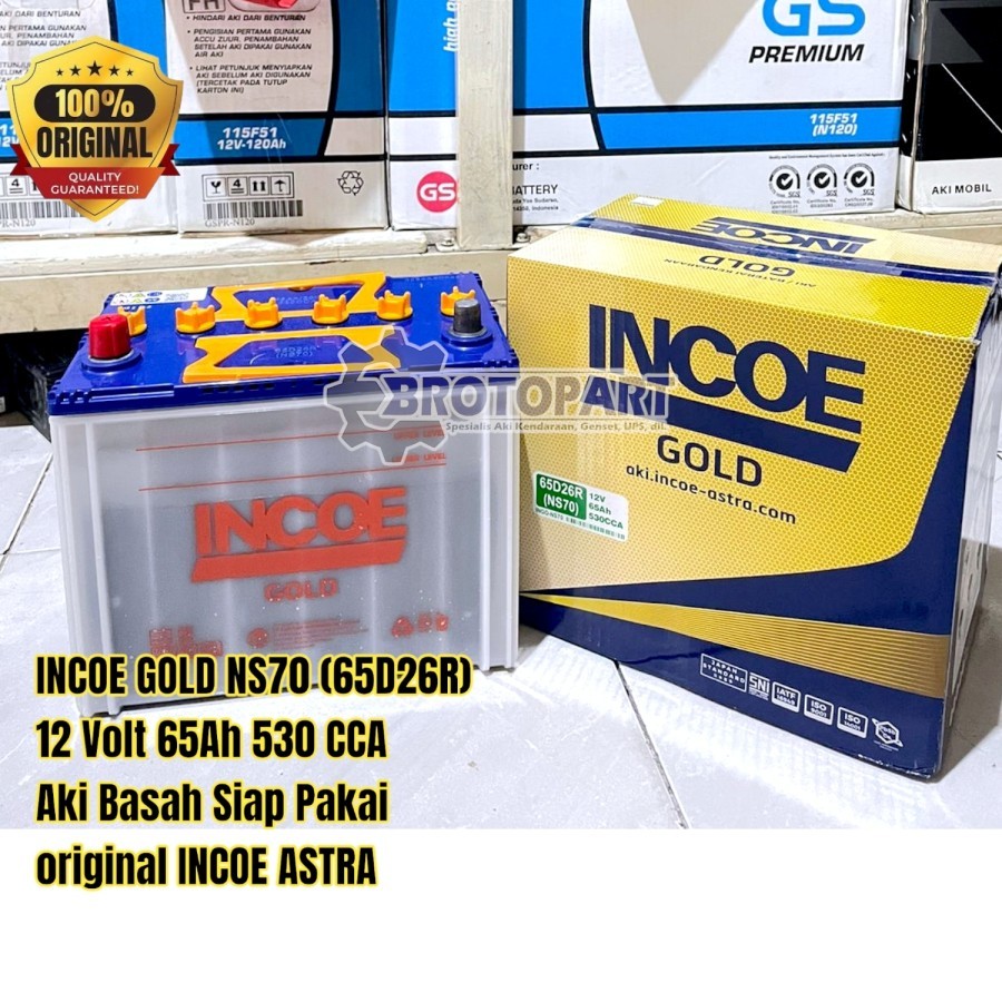 Aki Mobil Toyota Hi Ace, Chevrolet Aveo Captiva INCOE GOLD NS70 HYBRID ORIGINAL ASTRA