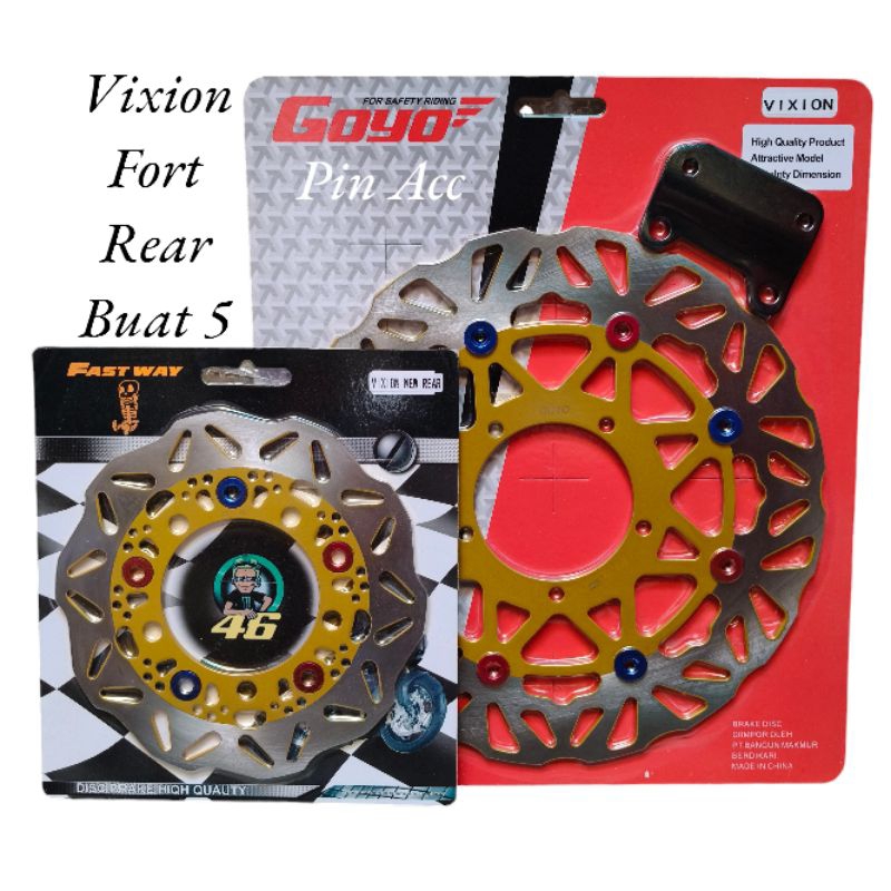 Stok Baru Piringan Disc Cakram Rem Set Variasi Depan/Belakang Vixion old / Vixion New / 2012/2017 /