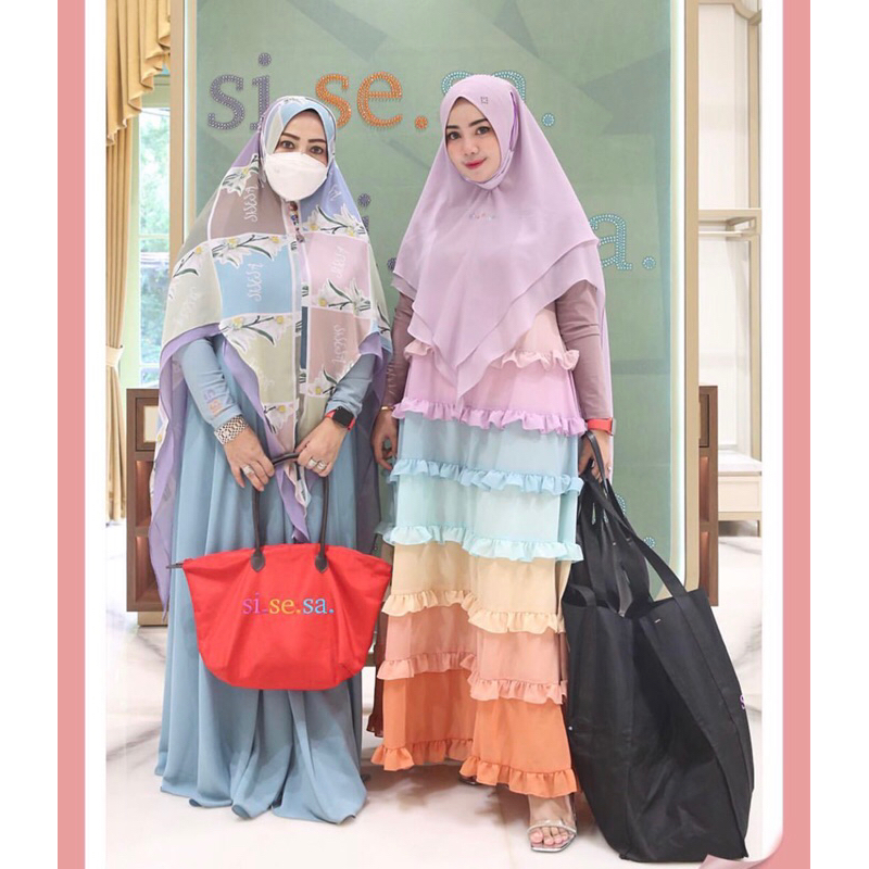 [SALE] SET GAMIS & KHIMAR RAINBOW LOOK SISESA NEW