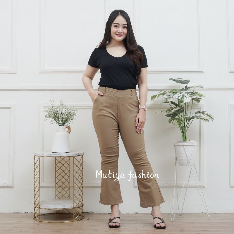 CUTBRAY BASIC PANTS / Celana Cutbray Wanita Elizabeth Jumbo