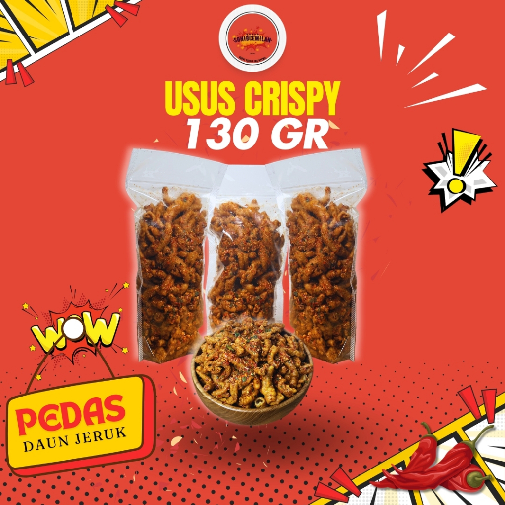 

Keripik Usus Ayam Crispy Pedas Daun Jeruk 130gr