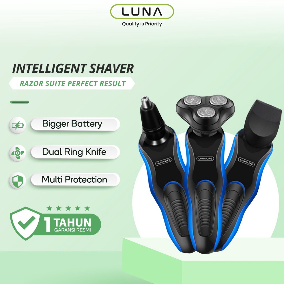 Bagus Dipakai Luna Alat cukur rambut elektrik shaver listrik pencukur kumis jenggot portable electri