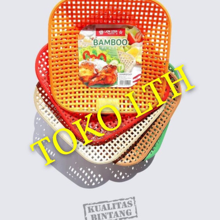 PIRING BAMBU PLASTIK LION STAR BAMBOO PLATE T45 PIRING SEGI ROTAN ANYAM PLASTIK T 45