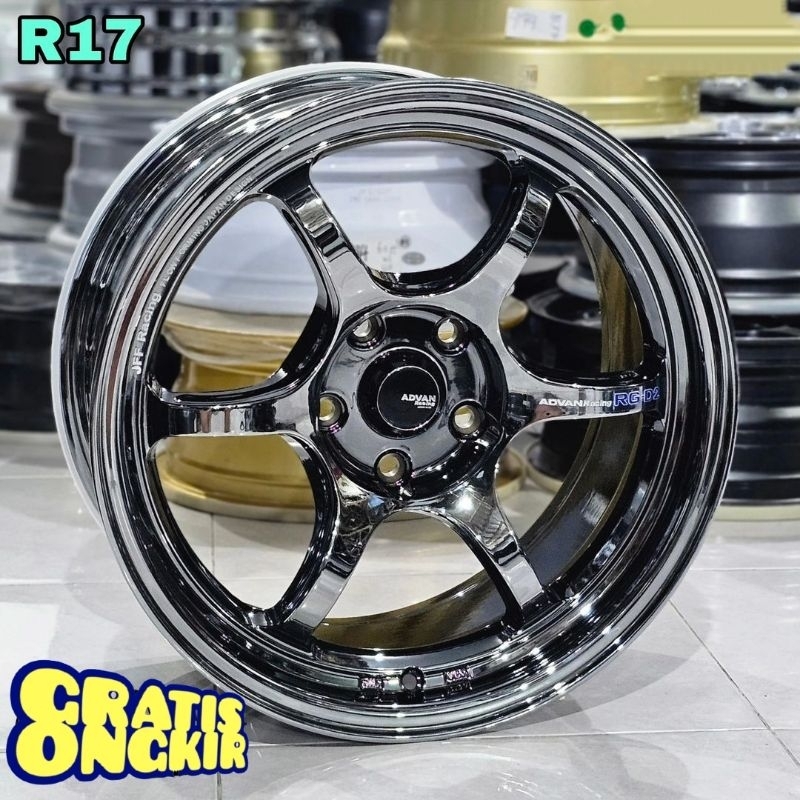 BONUS PENTIL velg mobil racing R17 ADVAN RG D2 LEBAR 8 ET 22 velg mobil ring 17 velg racing mobil im