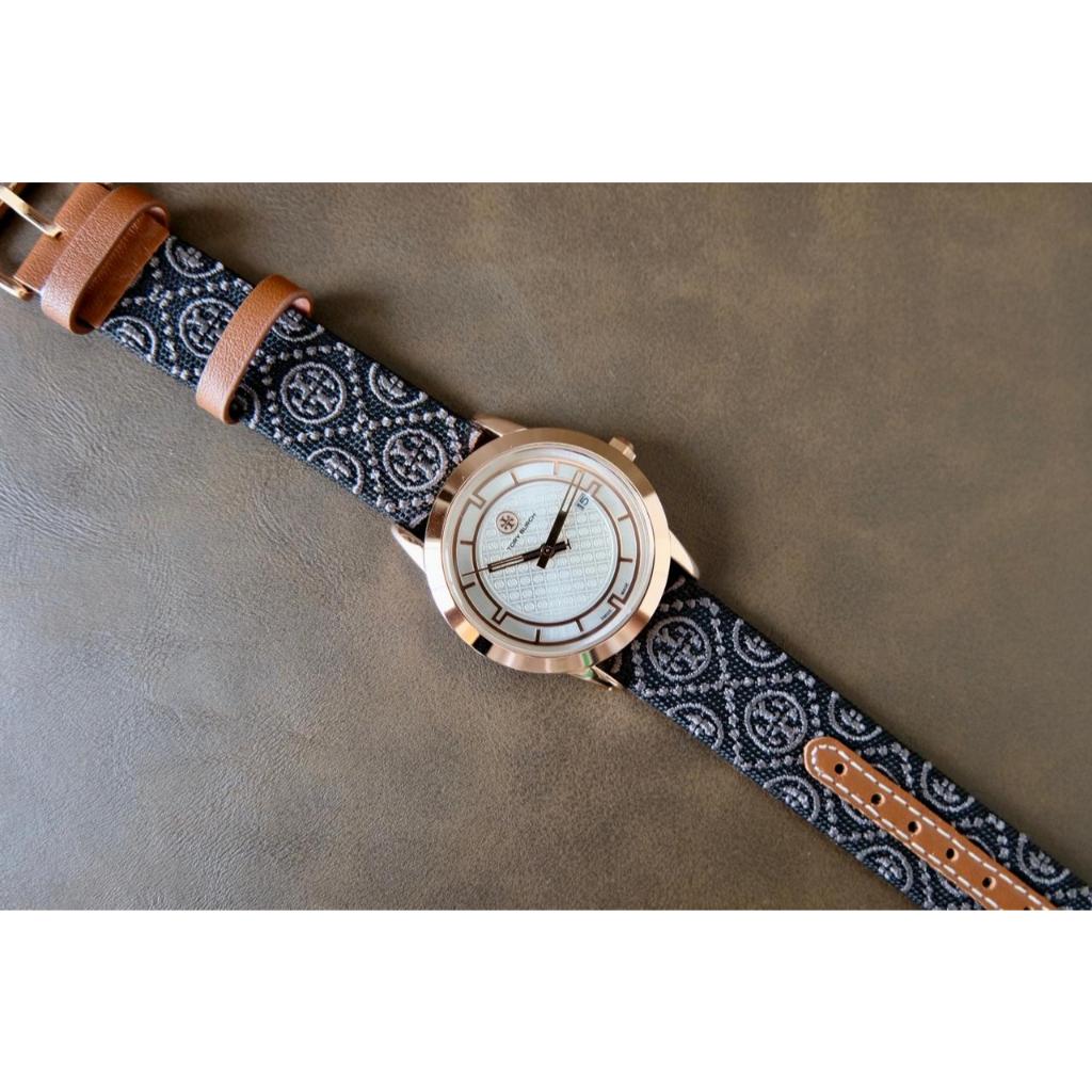 Jam Tangan Wanita Analog Kulit Tory Burch Rose Gold Mewah Elegan Grade Super