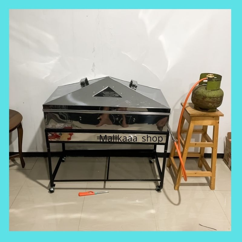 Klakat kukusan stainless ukuran 100x50cm jumbo fullset serbaguna