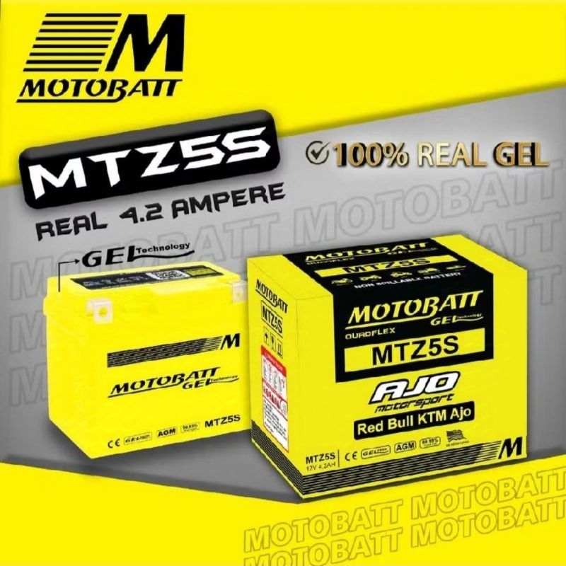 Aki MotoBatt Gel MTZ5S Universal Beat/Scopy/Kharisma/supra125/asrea/revo/miosoul/vixion/pcx/fino/r15