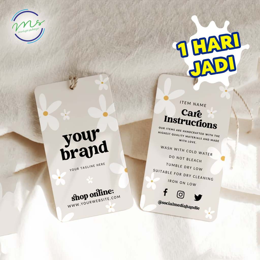 HANG TAG BAJU MURAH , HANG TAG LABEL BAJU BAHAN TEBAL LAMINASI FREE TEMPLATE DESAIN