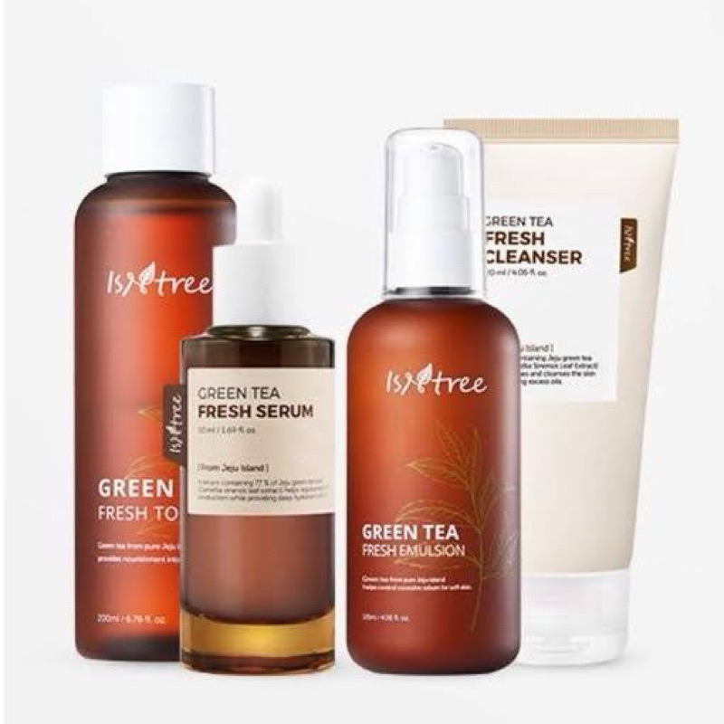Isntree Green Tea Fresh | Cleanser | Toner 200ML | Emulsion 120ML | Serum | Kulit Berminyak-kombinas