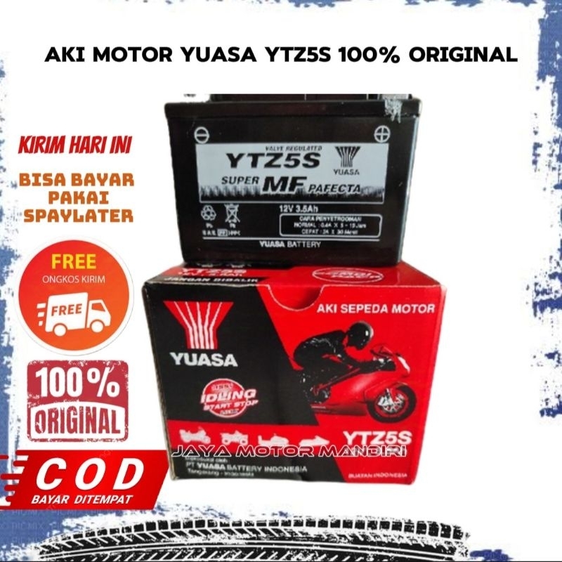 AKI YUASA YTZ5S 100% Original untuk revo scoopy beat supra mio dll.