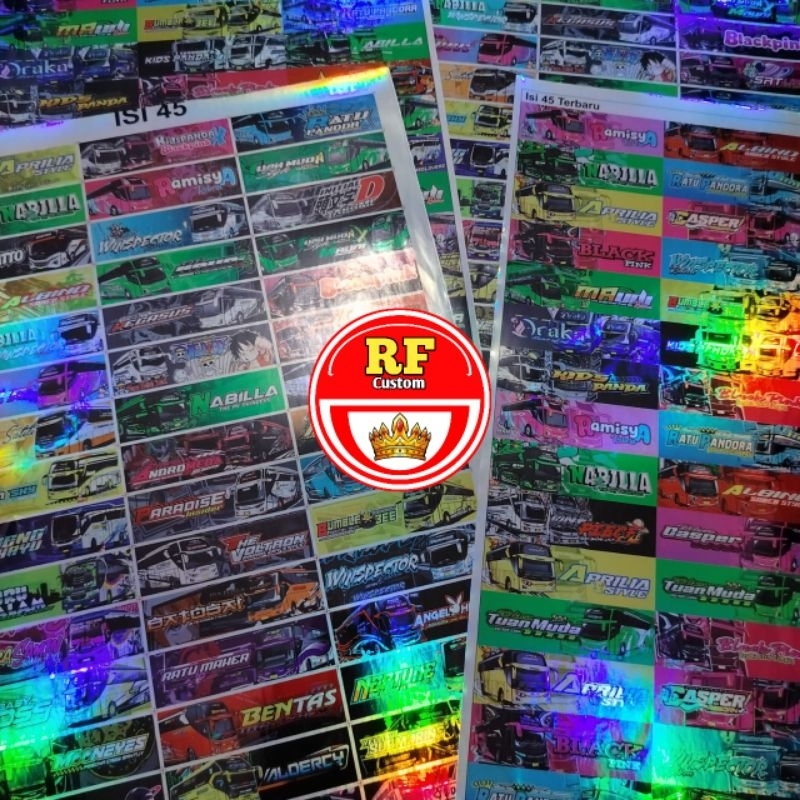 

(free sticker)STIKER BUS ORIGINAL ISI 45PCS HOLOGRAM / STIKER BUS VIRAL / STIKER BUS TELOLET TERBARU