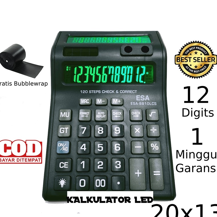 

ART B2Y5 Kalkulator 12 Digit LED Murah 881 LCS 2TV 9614GC KALKUALTOR JUMBO DAGANG Kalkulator Check Calculator Dagang Besar Kalkulator Warung Kalkulator LED Lampu 2 layar