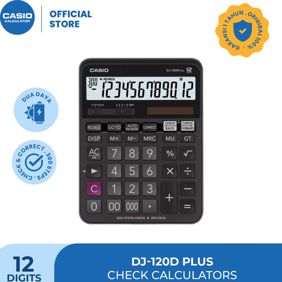 

ART Q4Q7 CASIO KALKULATOR DJ12DPLUS Kalkulator TokoDagang Fungsi Cek 12 digit