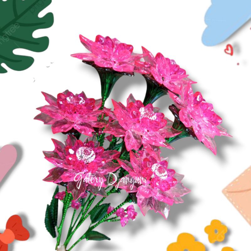 Bunga Kristal Akrilik Besar