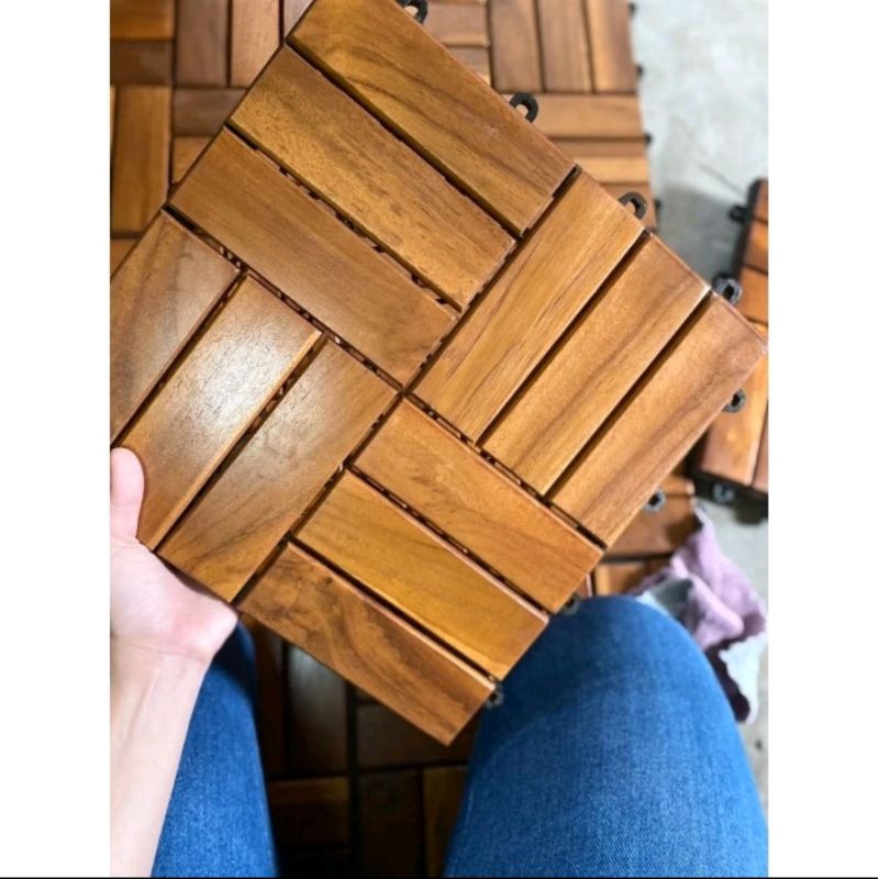Kayu Jati Decking Lantai 30x30 - Lantai Kayu Jati Decking