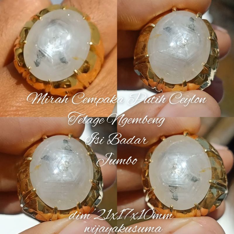 White Star Sapphire Mirah Cempaka Ceylon Telage Ngembeng Isi Badar ada ruby burma windusara dan bang
