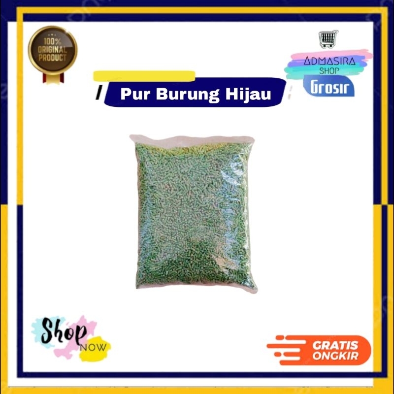 Pakan Voer Burung Pur Hijau 1kg Makanan Burung rumput laut Repack 1 kg