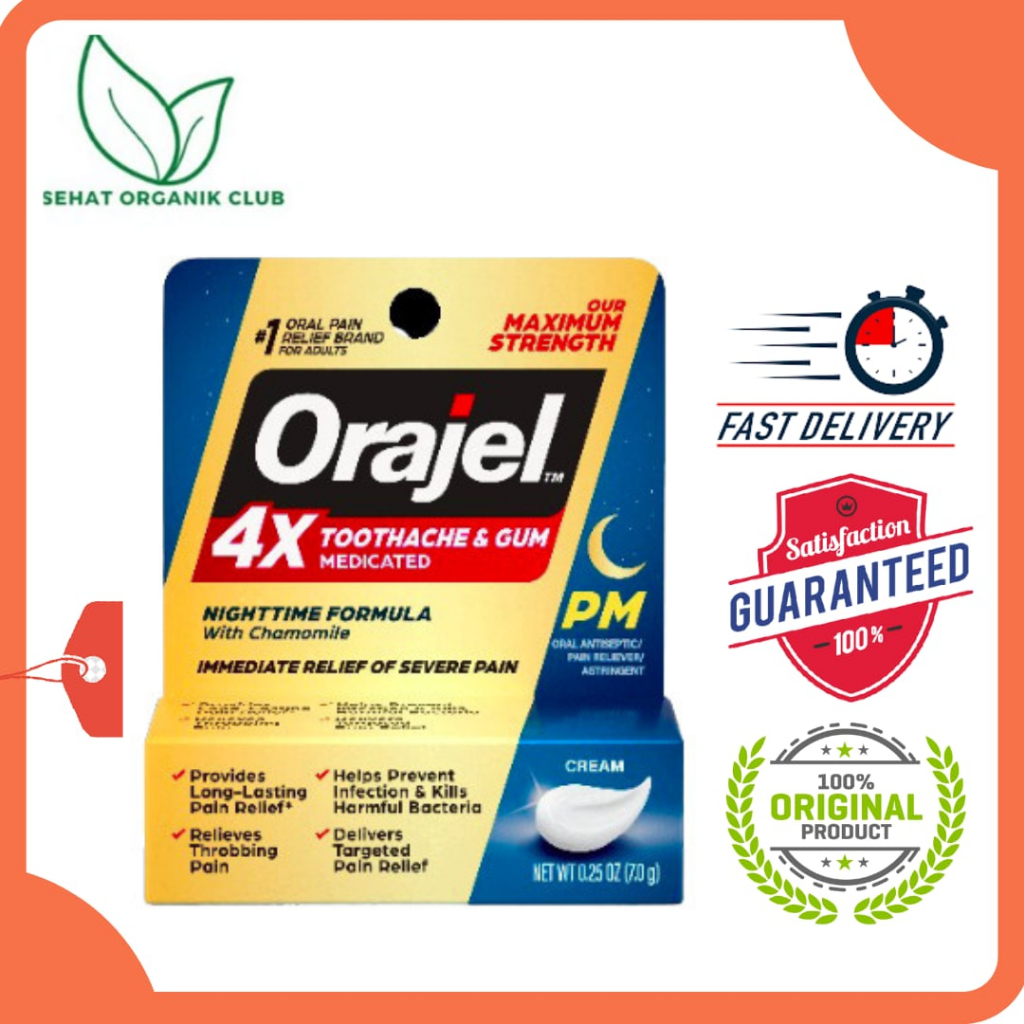 Orajel PM 4X Medicated For Toothache & Gum Cream Nighttime 7g