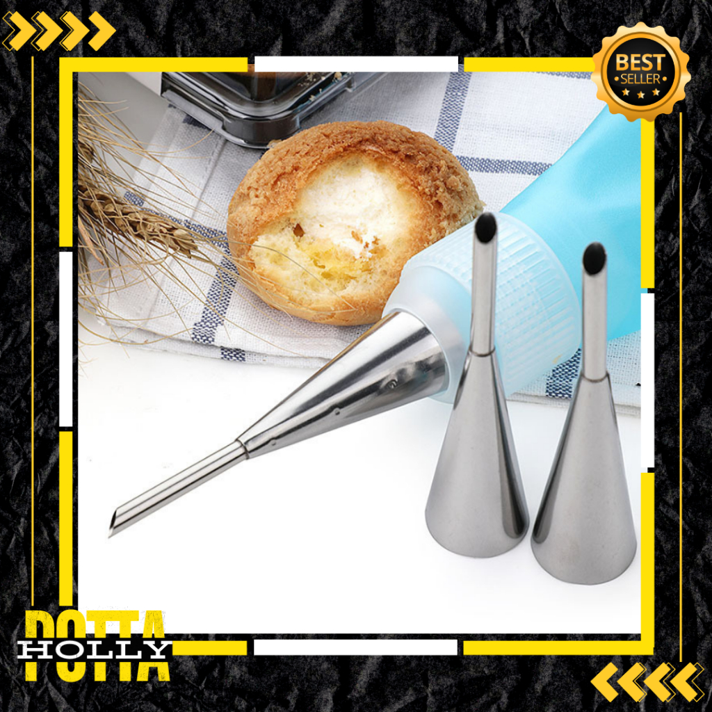 POTTAHOLLY Spuit isian Vla Soes Donat Filling Cream / Alat Bantu Pipa Noozle Puff Selai Coklat Kue S