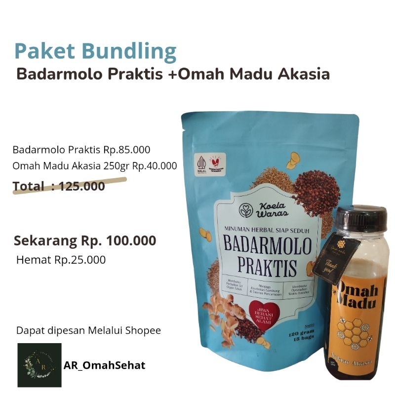 

(AR OmahSehat)Badarmolo Praktis dan Omah madu Akasia 250gr/Paket Bundling