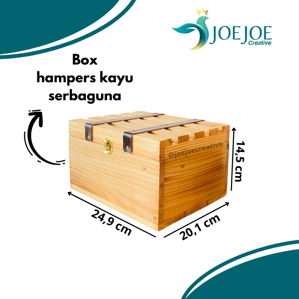 

READY STOK BOX HAMPERS KAYU/ BOX SERBAGUNA/ BOX PREMIUM ukuran 24,9x20,1x14,5 cm